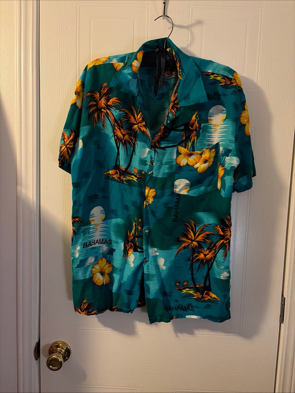 Shoreline Mens Bahamas Hawaiian Style Polo Medium